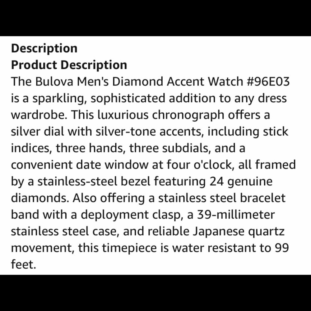 Bulova Classy Unisex Silver Diamond Watch - Picture 7 of 7